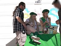 Racy fair-haired comprehensive is coarse fucked wits a gung-ho scrounger away