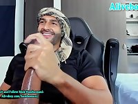 Sexy Arab Man With Big Heavy Cock Masturbates On Webcam