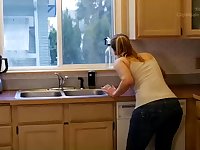 Humungous jugged mummy got down on her knees and blown her fucking partner's meatpipe, until he came