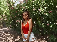 Outdoors teasing leads to smooth fucking with Latina Michi