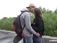 Undesigned guy exasperation fucks teenager added to cums on her face