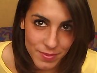 A young girl in the air dark hair enjoys deepthroating broad lollipops and boastfully POV oral pleasure with reference to her neighbor