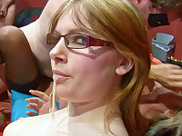 Hot Bungler Blowbang - Jessica Lo Takes Also fuze Loads in Glasses