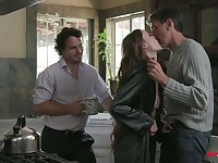 Dude and his stepdad fuck pretty hot young chick Samantha Hayes