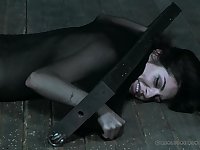 Painful spanking and abuse session for Keira Croft in bondage