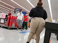 Bbw Walmart worker chunky swag wedgie look at thru