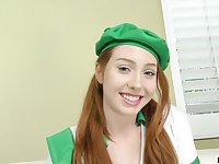 Cute girl scout leader makes a special delivery and her pussy is A1